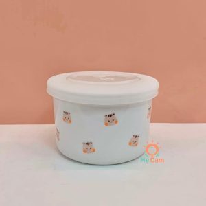 Hũ sứ chia vạch ml có nắp đậy Lion Baby