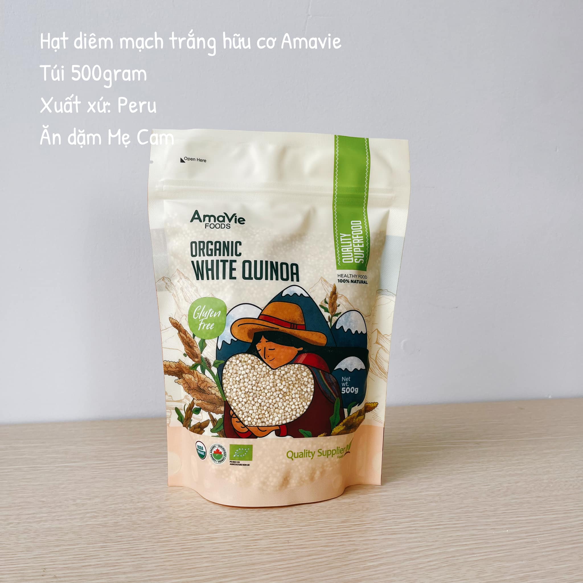Diêm mạch trắng hữu cơ Amavie
