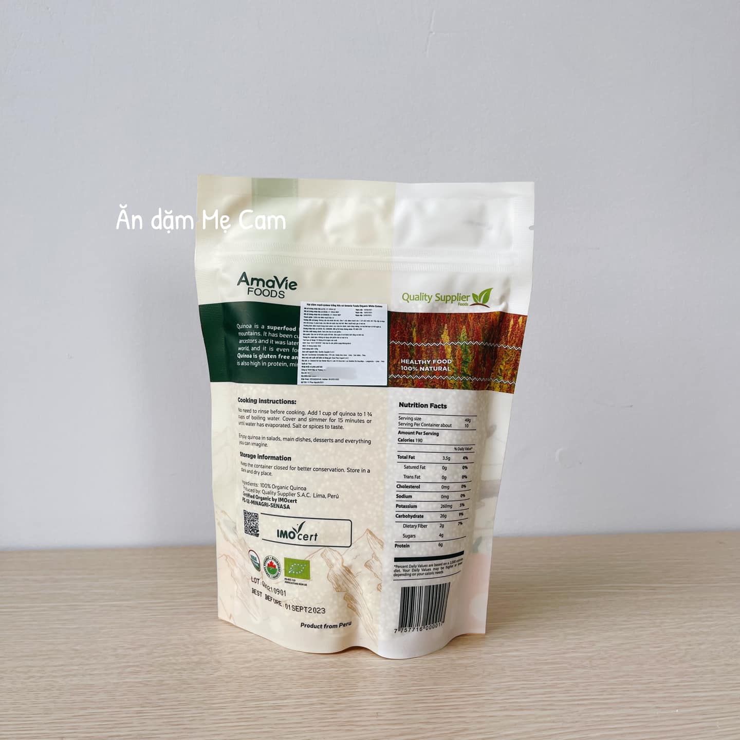 Diêm mạch trắng hữu cơ Amavie