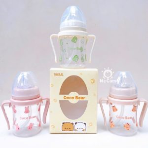Bình tập hút uống nước, uống sữa Coco Bear 180ml cho bé