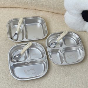 Khay ăn dặm inox chia ngăn