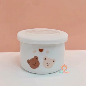 Hũ sứ chia vạch ml có nắp đậy Lion Baby