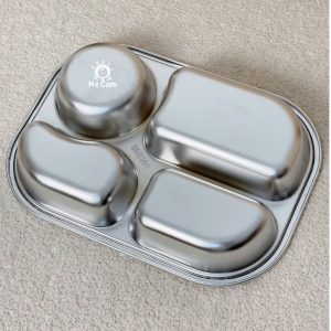 Khay ăn dặm 4 ngăn inox 304