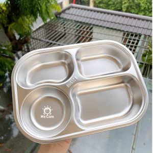 Khay ăn dặm 4 ngăn inox 304