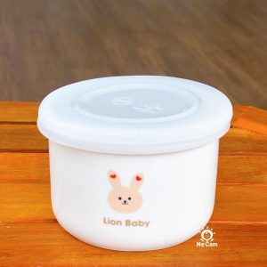 Hũ sứ chia vạch ml có nắp đậy Lion Baby