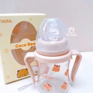 Bình tập hút uống nước, uống sữa Coco Bear 180ml cho bé