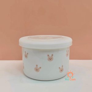 Hũ sứ chia vạch ml có nắp đậy Lion Baby