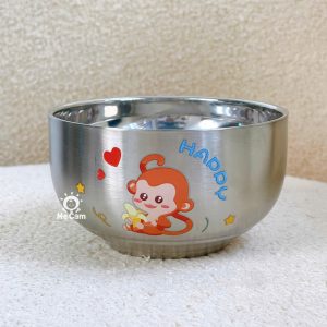 Bát inox cách nhiệt in hình dày dặn cho bé