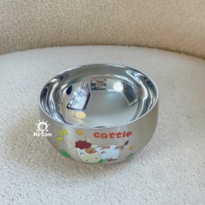 Bát inox cách nhiệt in hình dày dặn cho bé