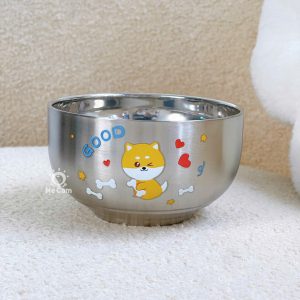 Bát inox cách nhiệt in hình dày dặn cho bé