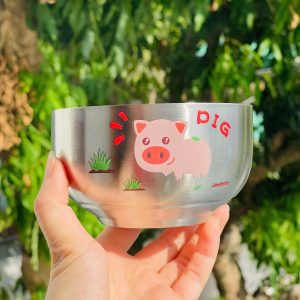 Bát inox cách nhiệt in hình dày dặn cho bé