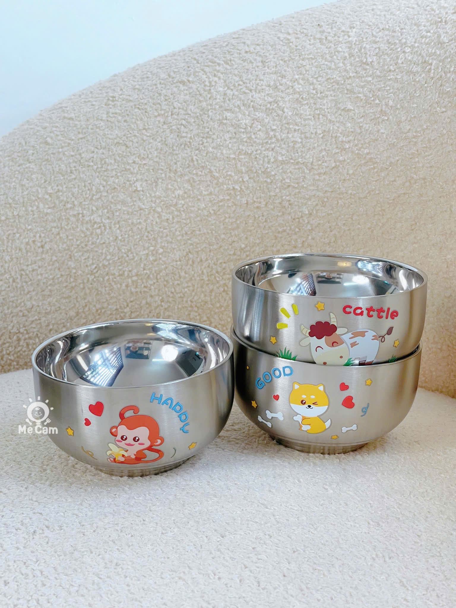 Bát inox cách nhiệt in hình dày dặn cho bé