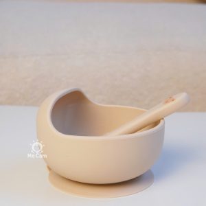 Bát silicone miệng vát cao kèm thìa