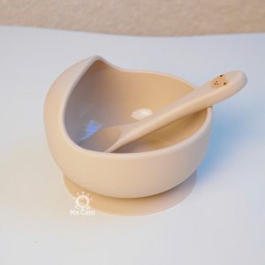Bát silicone miệng vát cao kèm thìa