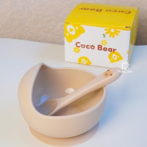 Bát silicone miệng vát cao kèm thìa
