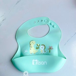Yếm ăn dặm silicone Misan dáng cong
