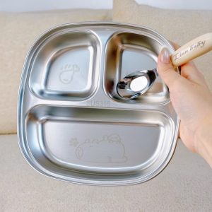 Khay ăn dặm inox chia ngăn