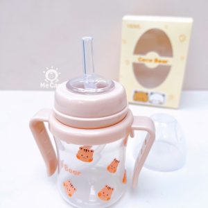 Bình tập hút uống nước, uống sữa Coco Bear 180ml cho bé