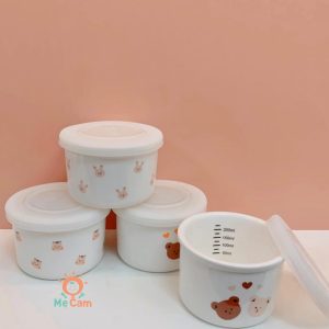 Hũ sứ chia vạch ml có nắp đậy Lion Baby