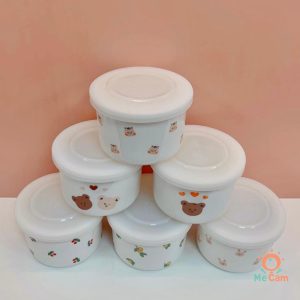 Hũ sứ chia vạch ml có nắp đậy Lion Baby