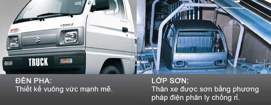 khung xe sơn tỉnh điện xe ben Suzuki 640 kg
